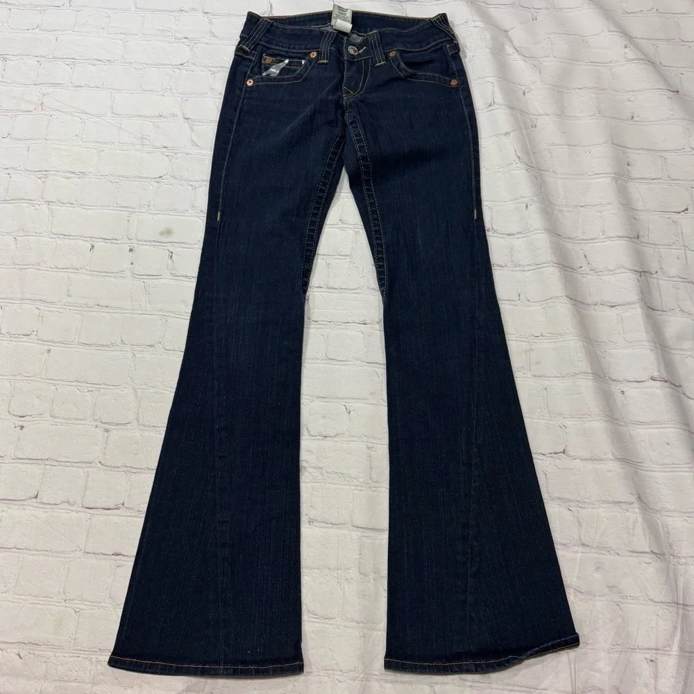 TRUE RELIGION BRAND JEANS “JOEY” boot cut flare Women's Blue Denim Pants 27 EUC - Picture 7 of 15